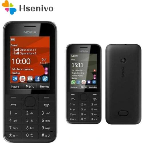 208 one sim card Original Nokia 208 2G/3G GSM 1.3MP 105 0mAh Unlocked Cheap Refurbished Celluar Phone with hebrew