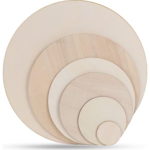 3/5/10 PCs Round Unfinished Wood Pieces Wood Circles Blank Plaque For Craft Projects Games Party Supplies Building Model