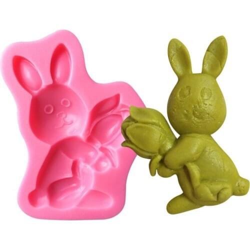 3D Rabbit Easter Bunny Silicone Mould Fondant Cake Molds Cupcake Decorating Tools Confeitaria Chocolate Mold Kitchen Accessories