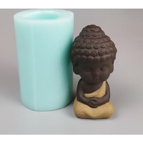 4 styles 3D Buddha Silicone molds 3D Buddha soap mold handmade Buddha statue porcelain mould baking decorative tools
