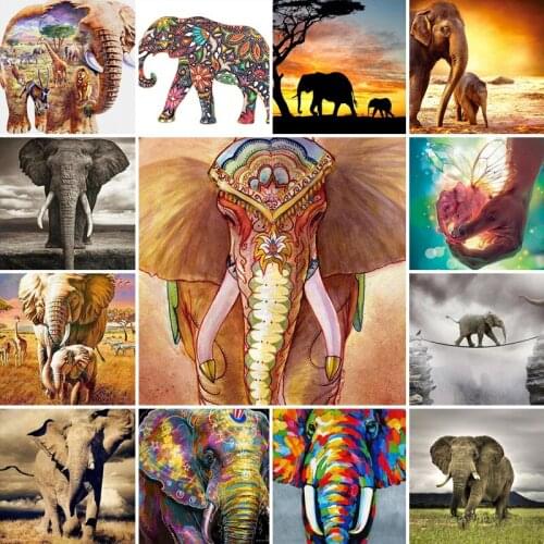 40/45/50/55/60/65 diamond painting 5D Full Square embroidery mosaic Cross Stitch animal Elephant DIY home Decoration gift