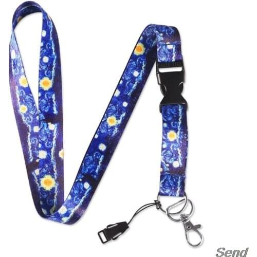 Starry Sky ID Badge Holders Van Gogh Painting Art Neck Lanyard Strap Necklace for Phone Keys ID Card Lanyard Keychain