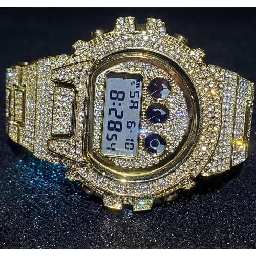 Hip Hop MISSFOX Top Brand Luxury Automatic Date Men Digital Wrist Watch Multi-Function AAA Iced Out Wrist Watch for Men Jewelry