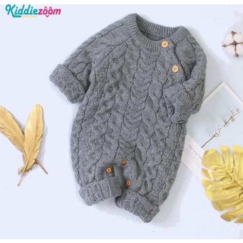 Kiddiezoom Brand Baby Boys Rompers Long Sleeve Warm Cotton Newborn Baby Boy Girl Clothes Infantil Clothing