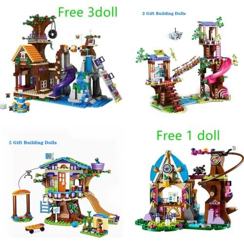 Good Friends Jungle Adventure Camp Tree House Stephanie Statue Kit Building Blocks Girl Emma Building Blocks Toys Friends Gifts