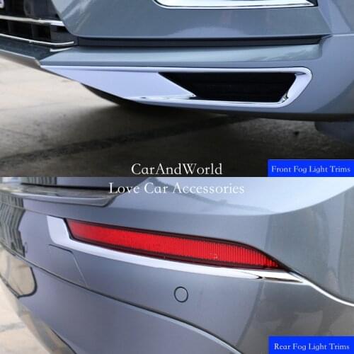 For Volvo XC60 XC 60 2018-2021 Auto Front Foglight Rear Fog Light Lamp Frame Trims Cover ABS Chrome Garnish Car Accessories