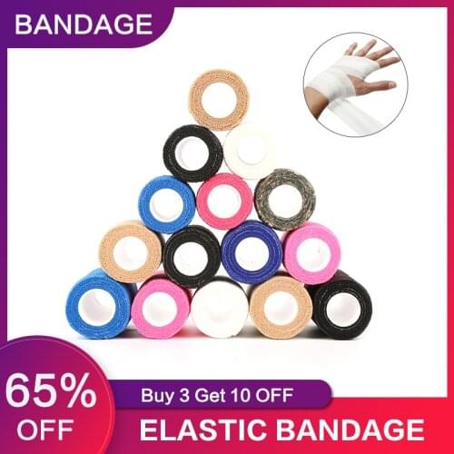 5m Colorful Self-adhesive Elastic Bandage Elastoplast Sports Wrap Tape Sports Protector For Knee Finger Ankle Palm First Aid Kit