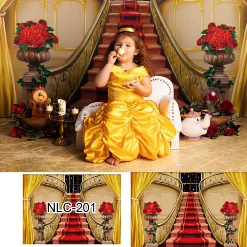 Beauty and The Beast Palace Backgrounds for Wedding Photo Booth Pictures Rose Stage Windows View Backdrops for Wedding Reception