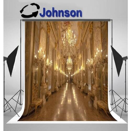 Genoa Italy Royal Palace Corridor Lamp Light background High quality Computer print wedding backdrops