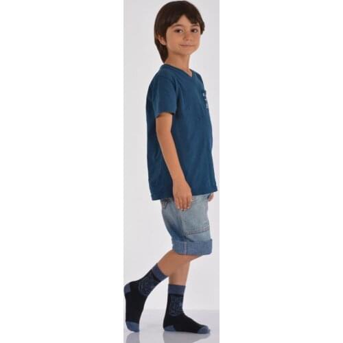 Idilfashion Tiger Print Male Child Socket Stocking Ç-ART125 (3'LÜ PACKAGE)