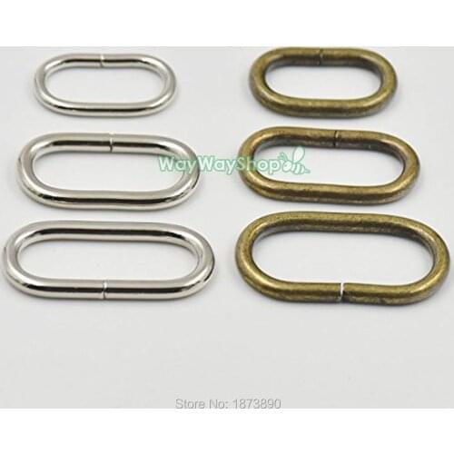 25 Pcs 38mm 32mm 25mm Loop Oval Ring Leather 1.5" 1.25" 1" For Purse Bag Handbag Strap bronze nickle