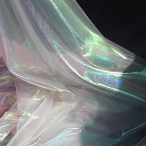 Lace57 1meter High - grade Laser Magic Colorful Gauze Lace Dress For The Wedding Background Photography Fabric Designer Clothes