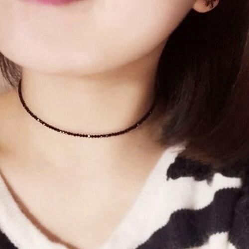 Fashion Charm Women Black Crystal Clavicle Choker Necklace Pendant Party Jewelry Gift Daily Life