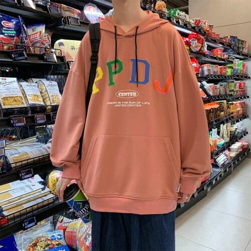 2021 New Arrival Japanese Street Letter Print Hoodies Unisex Street Hip Hop Loose Hipster All-match Oversized Sweatshirts Male