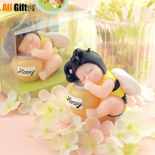 Creative Scented Birthday Weddings Candles Cute Baby Bee Girls Flameless Candles Cake DIY For Children Gifts Birthday Decoration