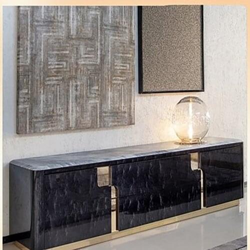 Postmodern new light luxury marble light luxury coffee table TV cabinet combination furniture high model room cabinet