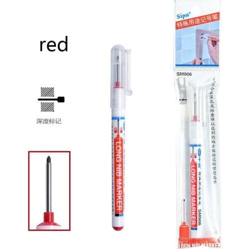 New Long Head Markers Bathroom Woodworking Decoration Multi-purpose Deep Hole Marker Pens Art School Painting Drawing Supplies