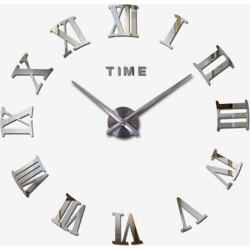 One Set DIY Creative Digital Acrylic Roman Number Wall Clock Frameless Mirror Stickers Modern Art Decal Home Decor Modern Decor