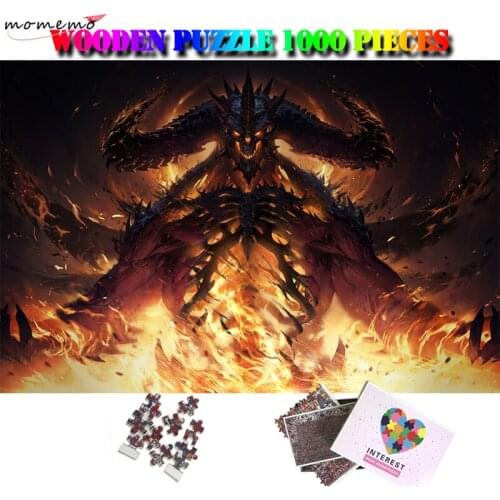 MOMEMO Fire Demon 1000 Pcs Puzzle Wooden Puzzles 1000 Pieces Adults Kids Relax Brain Jigsaw Puzzle Toy Puzzle 1000 Piezas Adulto