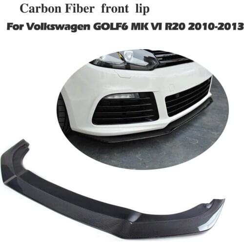 Carbon Fiber front bumper Lip Spoiler Fit For VW Golf 6 VI MK6 R20 Bumper 2010-2013