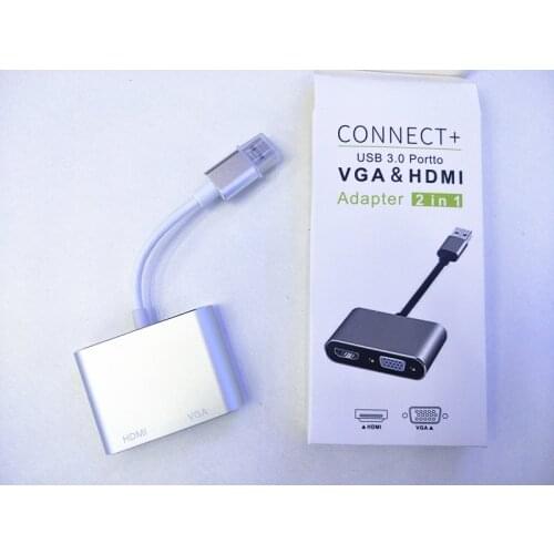 New 5 Gbps USB 3.0 to VGA HDMI Adapter Mac OS USB to HDMI VGA 1080P Video Graphics Converter for Multiple Monitor Windows 7/8/10
