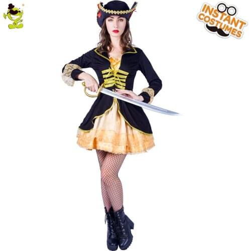 Deluxe Pirate Lady Costume Womens Gorgeous Viking Queen Role Play Fancy Dress Sexy Buccaneer Carnival Party Cosplay