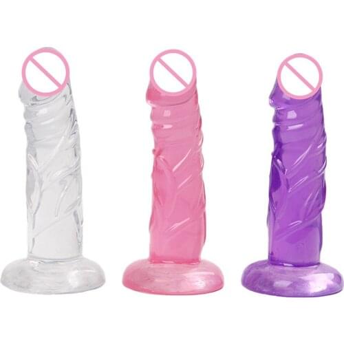 Realistic Dildo Suction Cup Penis Small Dildo Crystal Jelly Dick Thrusting Phalos Anal Dildo Sex Toys For Woman Masturbation