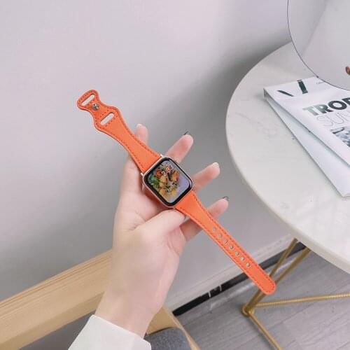 38mm 42mm Leather Loop for Apple Watch Band 40mm 44mm Series 6SE Bracelet Strap for iWatch 5 4 3 2 1 Wristband Replacement