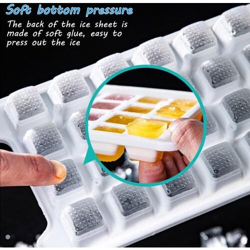 Ice Cube Trays Silicon Bottom Ice Cube Storage Container Box With Lid BPA-Free Ice Mold Makers For Cool Drinks Bar Accessories