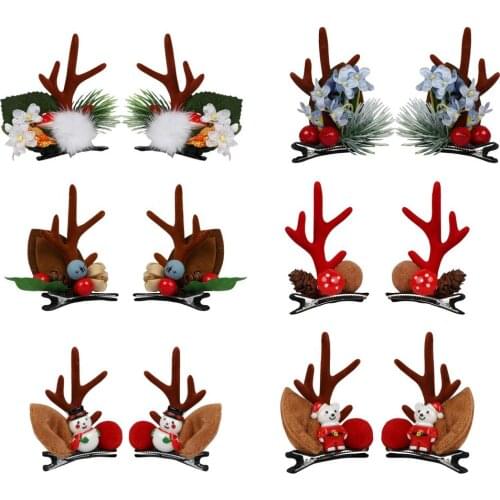 Cute Elk Flowers Hair Clip Girls Hairpin Christmas Costume Hair Accessory Snowman Hair Clips Kids Hair Hairstyle Tools Gifts New