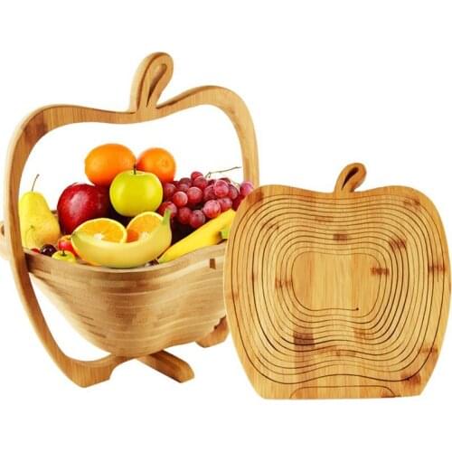 Folding Fruit Tray Creative Fashion Bamboo Storage Rack Practical Home Vegetable Storage Basket