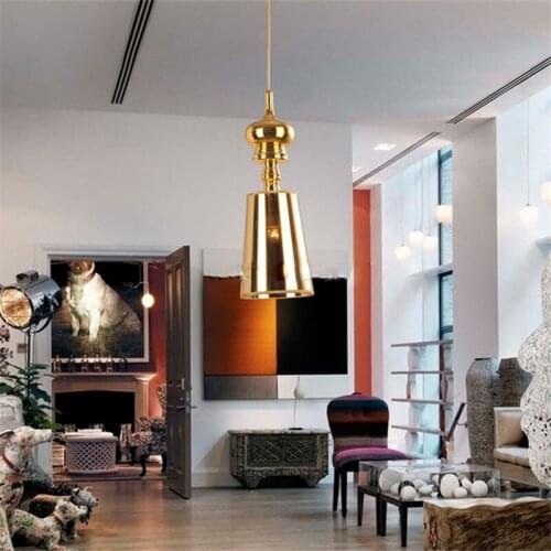 Modern minimalist living room bedroom chandelier chandelier pendant gold silver single head Spanish Restaurant hanging lamps
