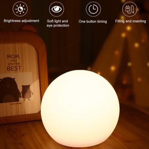 Remote Control LED Night Light Brightness Adjustable USB Rechargeable Ceative Bedside Lamp For Childrens Gift Timing LED Lamp