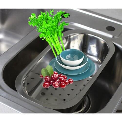 Talea Popular Tray Stainless Steel Kitchen Fruits Vegetables Draining Dish Bowl Drainer Drying Basket Storage Tray