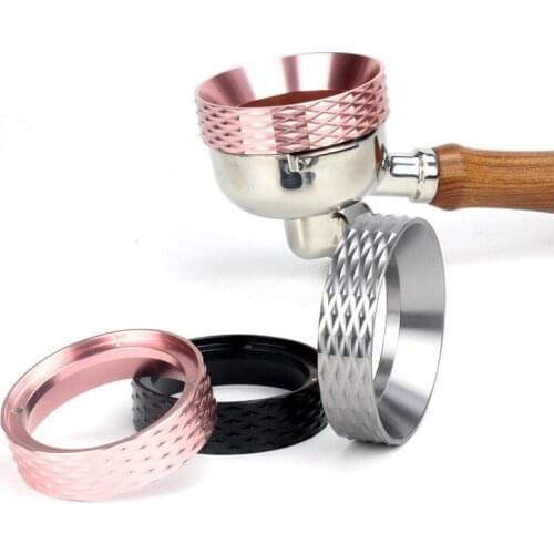 51/53/58/mm Coffee Powder Receiving Ring Rotatable Aluminum Alloy Loop Intelligent Barista Bowl Espresso Powder Ring Funnel