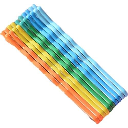 10Pcs Girl Rainbow Magnoloran Wavy Bobby Pins Hair Clip Hairpin Alloy Barrettes Hairdressing Headwear Hair Accessories