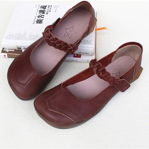 Woman Shoes slip on Flat Shoes Women Loafers 100% Genuine Leather Ladies Flat shoes Casual Ballet Flats