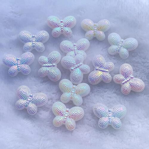 10pcs 18*25mm Shiny AB Resin Butterfly Flat back Rhinestone Cabochon DIY Gems Jewelry/Craft Scrapbooking -S477
