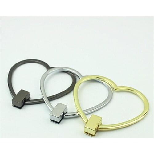 10Pcs Bags Handle Metal Love Heart Ring Buckles Frame Handbag Purse Shoulder Belt DIY Replacement Leather Craft Accessaries