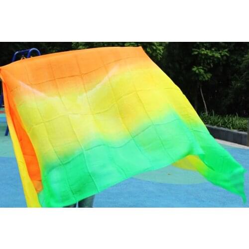 2016 design 100% real silk belly dance veil, cheap dance veils,tari perut kostum veil wholesale 250*114cm Orange yellow green