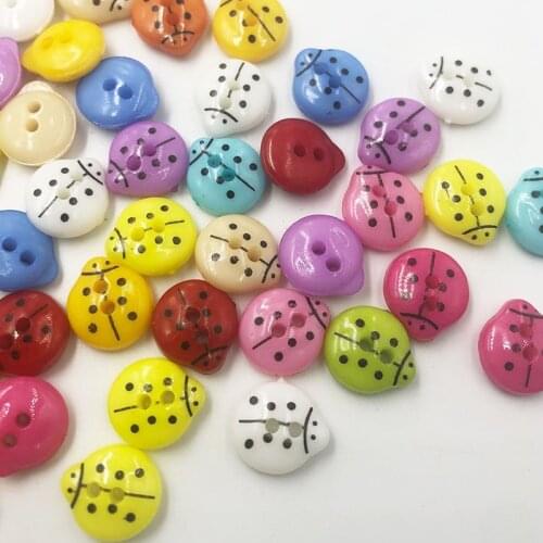 50/100Pcs 14mm Plastic Ladybug Plastic Buttons Kids Sewing Crafts PT285
