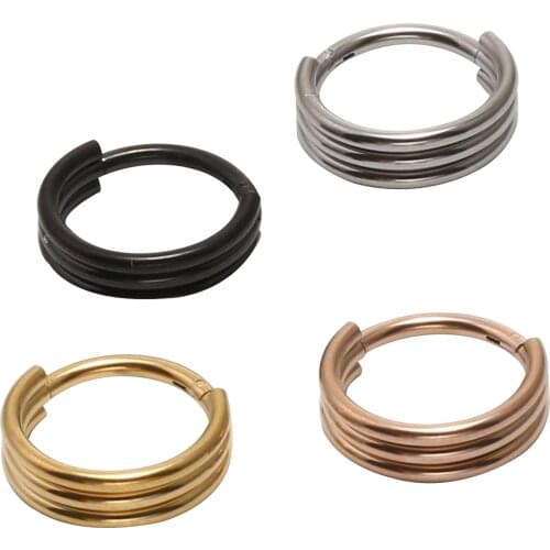 50pcs/lot Free Shipping Twist Seamless Hinged Segment Ring Clicker Cartilage Nose Hoop Septum Rings New Styles