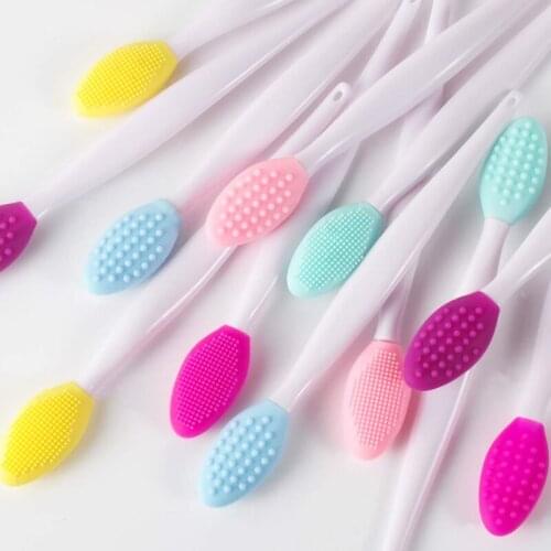 50pcs/lot Silicone Multifunction Wash Face Exfoliating Brush Clean Lip Brush Beauty Pores Cleansing Blackhead Tools