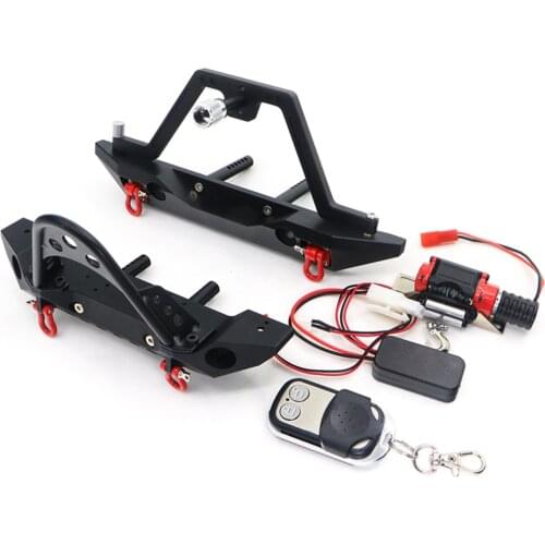 Aluminum Front Rear Bumper Bull Bar W/ Spare Tire Carrier For 1:10 Axial SCX10 JEEP SCX10 II 90046 90047 TRX-4 TRX4 RC Car