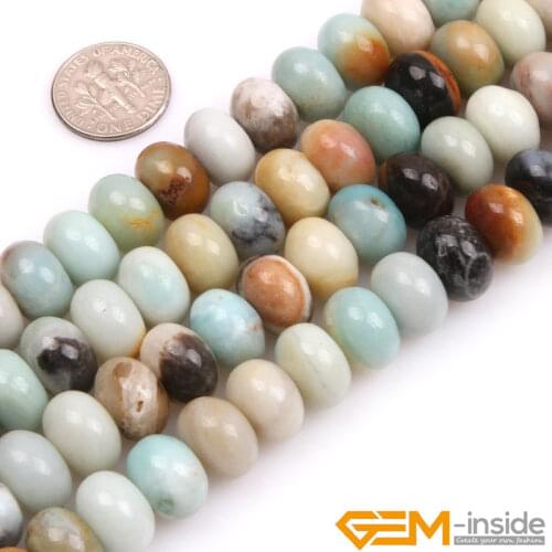 Natural Stone Multi-Color Amazonite Rondelle Spacer Accessories Faceted Frosted Loose Beads For Jewelry Making Strand 15 inch