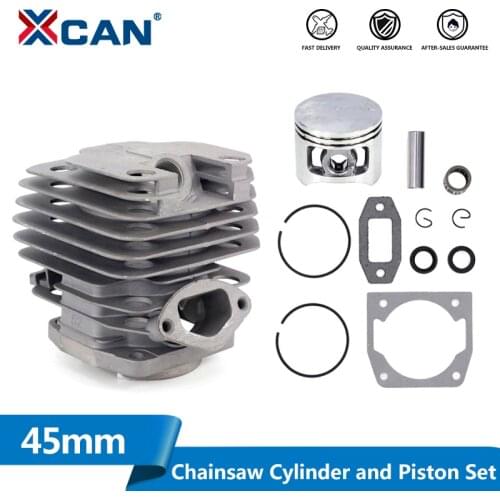 XCAN 45mm Diameter Chainsaw Cylinder and Piston Set Fit 5200 52cc Chainsaw Garden Tools Chainsaw Spare Parts