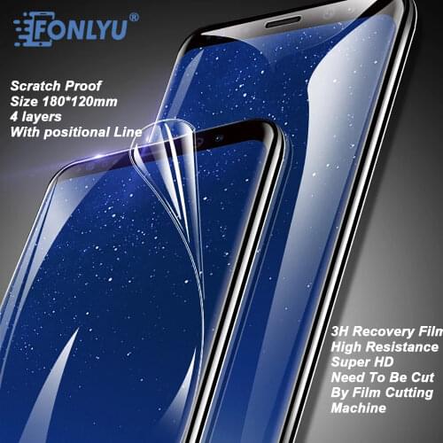 FONLYU 50pcs Soft Film HD 3h Recovery Scratch Proof Repair Hydrogel Film For Cutting Machine Mobile Phone Front Screen Protector