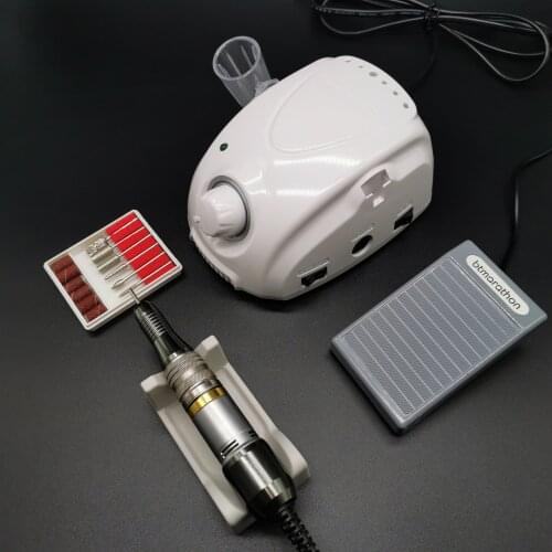 Strong 210 Electric Nail Drill Micro Motor MARATHON Handpiece Set 35000RPM Manicure machine Nail File Bit Nail Art Equipment