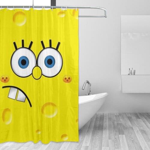 Sponge Baby Bathing Bathroom Bath Curtain Comic anime Waterproof Polyester Fabric High Quality Show Curtains