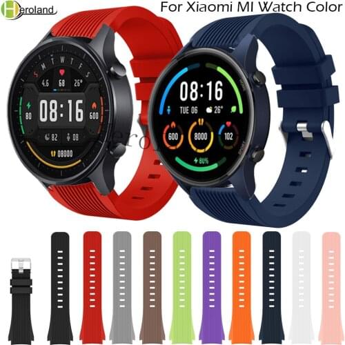 HeroIand straps For Xiaomi MI Watch Color Sports WristBand 22mmm silicone SmartBand For Realme Watch S Bracelet ремешок wearable